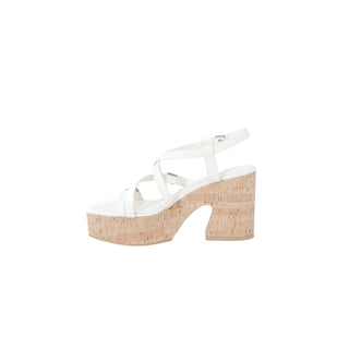 Beige Leather High Heel Pumps