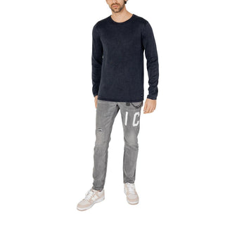 Blaues Baumwoll-Sweatshirt