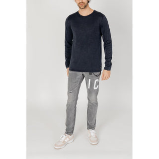 Blaues Baumwoll-Sweatshirt