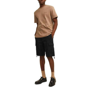 Black Cotton Bermuda Shorts