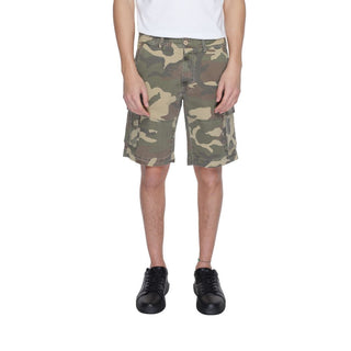 Beige Baumwoll-Bermudashorts