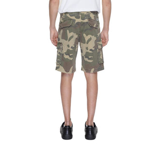 Beige Baumwoll-Bermudashorts