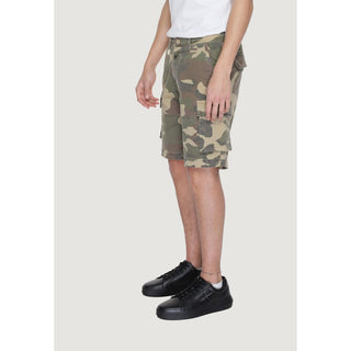 Beige Baumwoll-Bermudashorts