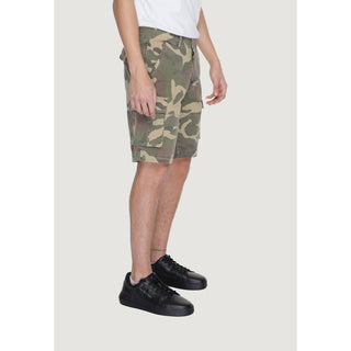 Beige Baumwoll-Bermudashorts