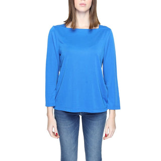 Blaues Modal Langarmshirt