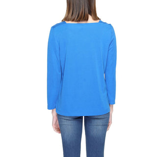 Blaues Modal Langarmshirt