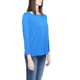 Blaues Modal Langarmshirt