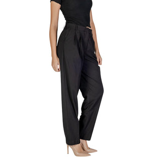 Pantalones de vestir de poliéster negro