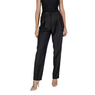 Pantalones de vestir de poliéster negro