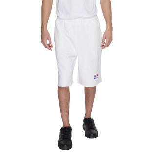 Weiße Baumwoll-Bermudashorts