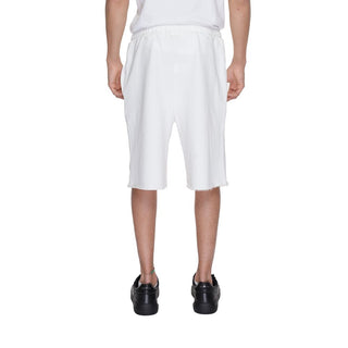 Weiße Baumwoll-Bermudashorts