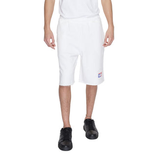 Weiße Baumwoll-Bermudashorts
