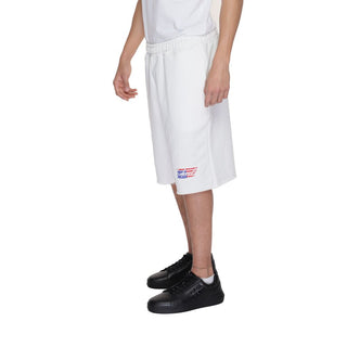 Weiße Baumwoll-Bermudashorts