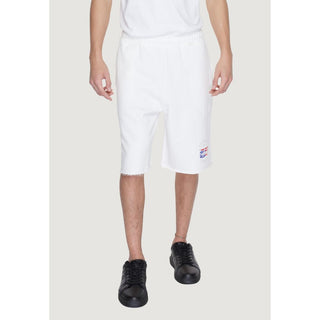 Weiße Baumwoll-Bermudashorts