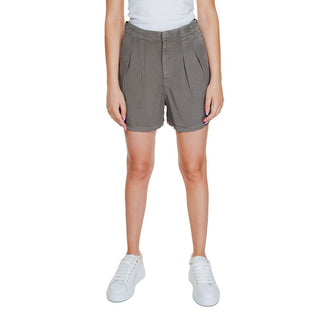 Pantalones cortos beige de lyocell