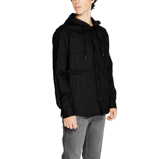 Schwarze Baumwoll-Shell-Jacke