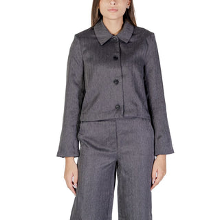 Grauer Polyester-Blazer