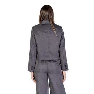 Grauer Polyester-Blazer