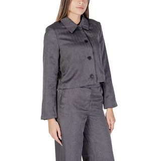 Grauer Polyester-Blazer