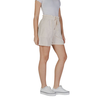 Beige Baumwoll-Shorts