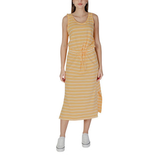 Zweifarbiges langes Baumwollkleid
