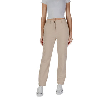 Beige Polyester-Cargohose