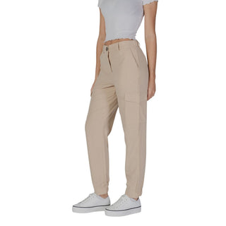 Beige Polyester-Cargohose