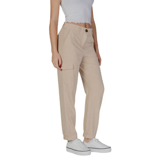 Beige Polyester-Cargohose
