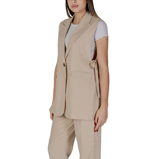 Beige Polyesterweste