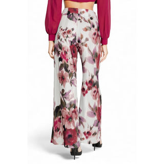 Pantalones casuales de poliéster burdeos