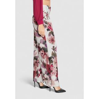 Pantalones casuales de poliéster burdeos