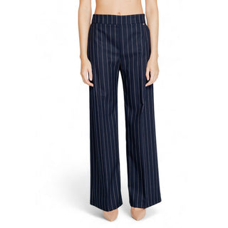 Blue Polyester Dress Pants
