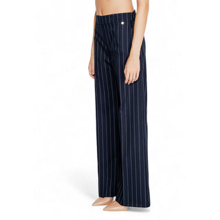 Blue Polyester Dress Pants