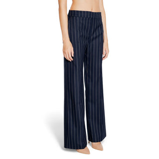 Blue Polyester Dress Pants