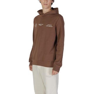 Brauner Baumwoll-Kapuzenpullover