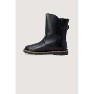 Schwarze Leder-Stiefeletten