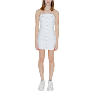 Kurzes Kleid aus weißer recycelter Baumwolle