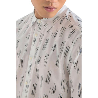 Camisa de viscosa blanca con estampado