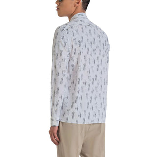 Camisa de viscosa blanca con estampado