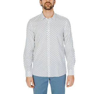 Camisa de viscosa blanca con estampado