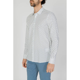 Camisa de viscosa blanca con estampado