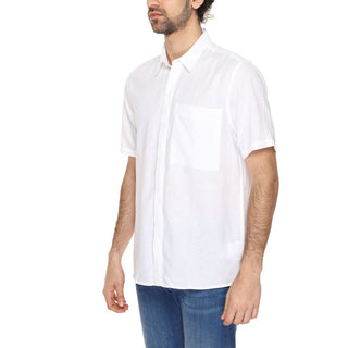 Weißes Kurzarmhemd aus Leinen