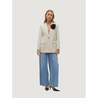 Beige Polyester Blazer