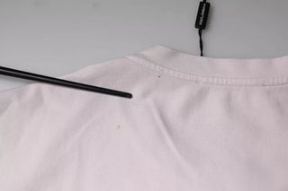Beiges T-Shirt aus Baumwollmischung mit Logo und Rundhalsausschnitt