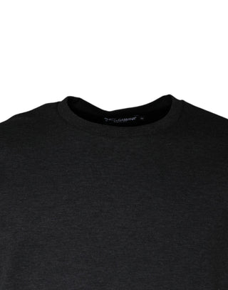 Camiseta gris oscuro de camuflaje con cuello redondo