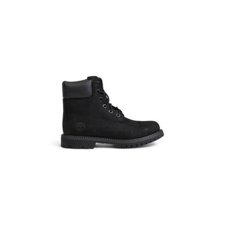 Black Recycled Leather Lace-Up Boots
