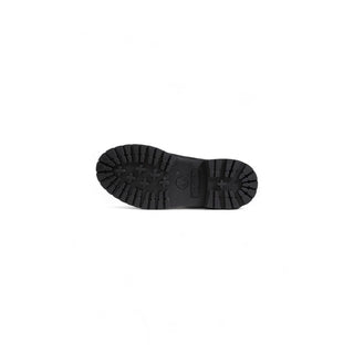 Black Recycled Leather Lace-Up Boots