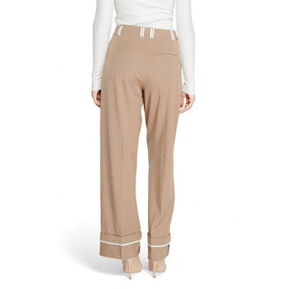 Pantalones casuales de poliéster reciclado marrón  