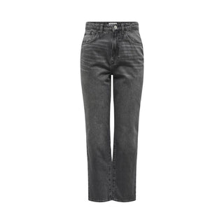 Jeans mom de algodón gris  