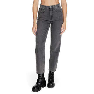 Jeans mom de algodón gris  